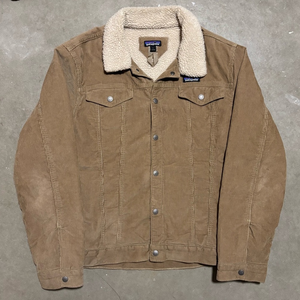 Patagonia Corduroy Jacket Sherpa Lined Brown Granola Mens